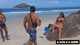 Intense Sexual Encounter Between Two Black Individuals At A Nude Beach After A Photo Shoot