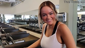 Alexis Kay With Large Natural Breasts Is Chosen Up At The Fitness Center And Filled With Semen