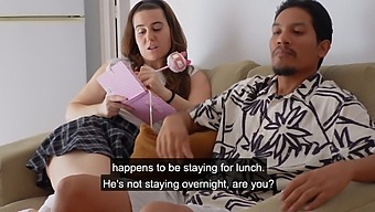Martina'S Provocative Behavior With Her Father'S Companion In Red