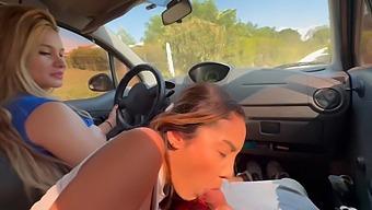 Two Amateur Girls Pleasure Me In Their Car And Receive My Ejaculation In Their Mouths