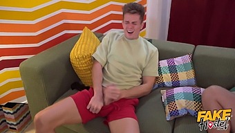 A Young Girl Experiences Her First Threesome By Handling Two Large Penises With Her Petite Vagina In A Fictitious Hostel Setting.